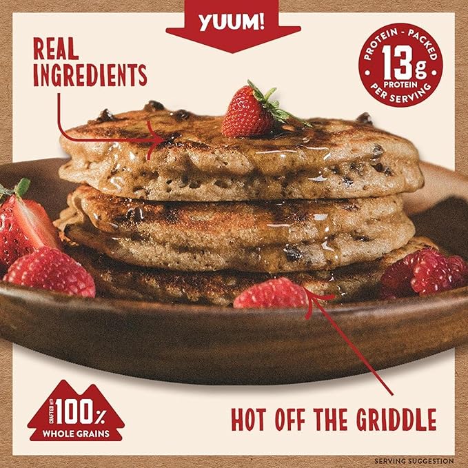 Kodiak Cakes Power Cakes Pancake &amp Waffle Mix Chocolate Chip High Protein100% Whole Grains (Pack of 6)