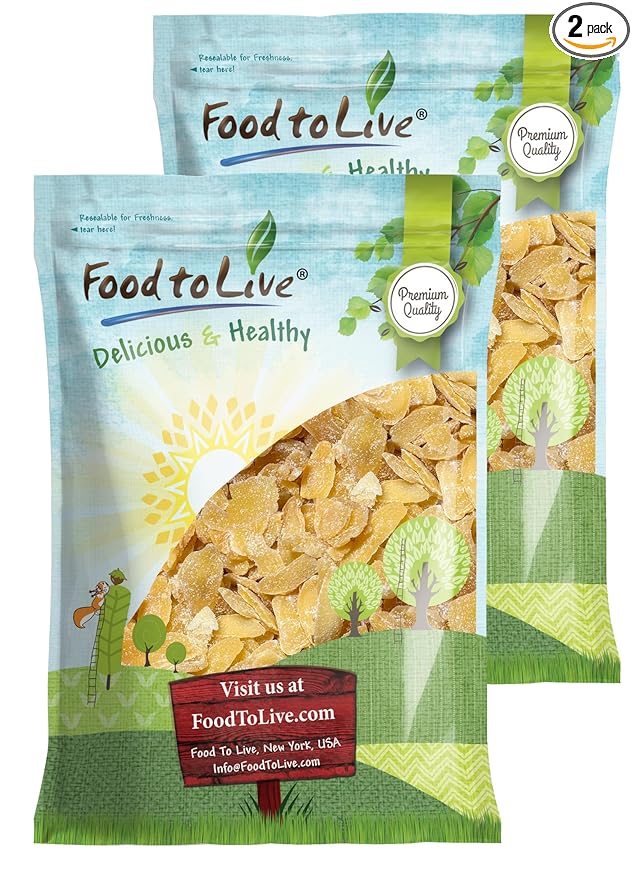 Food to Live Dried Crystalized Ginger Slices 16 Pounds – Sweet and Spicy Natural Snack Ideal for Baking Cooking and Tea. Vegan Kosher Bulk