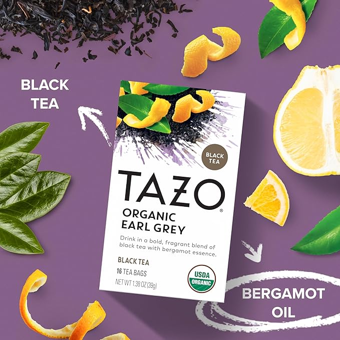 TAZO Tea Bags Regenerative Organic: Chai Black Tea Awake English Breakfast Black Tea &amp Earl Grey Tea 16 CT (1ea) (Variety Pack)