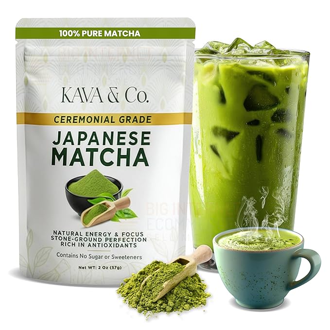 Kava &amp Co. Ceremonial Grade Japanese Matcha Green Tea Powder