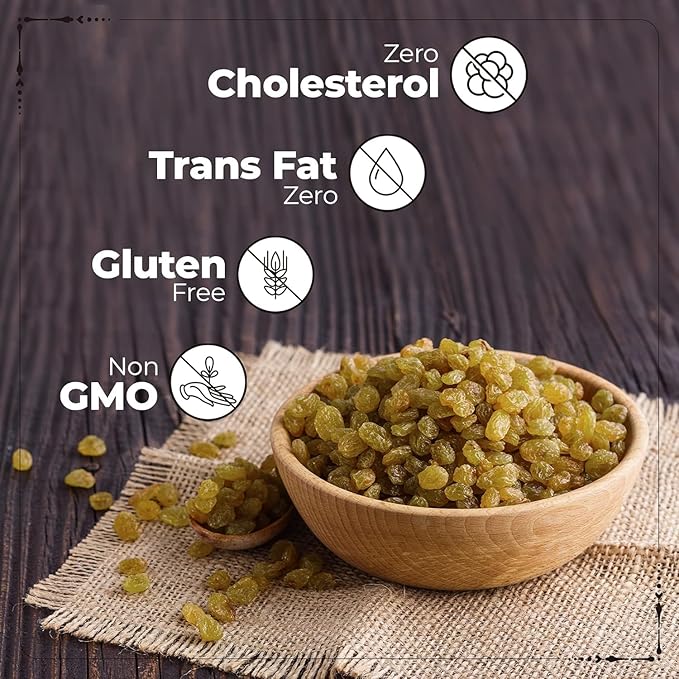Premium Indian Raisin kishmish 100% Pure Raisins/kishmish/Organics Dry Fruits Seedless Kismis Green Raisins Dry Grapes Kishmish Delicious &amp Healthy -250gm