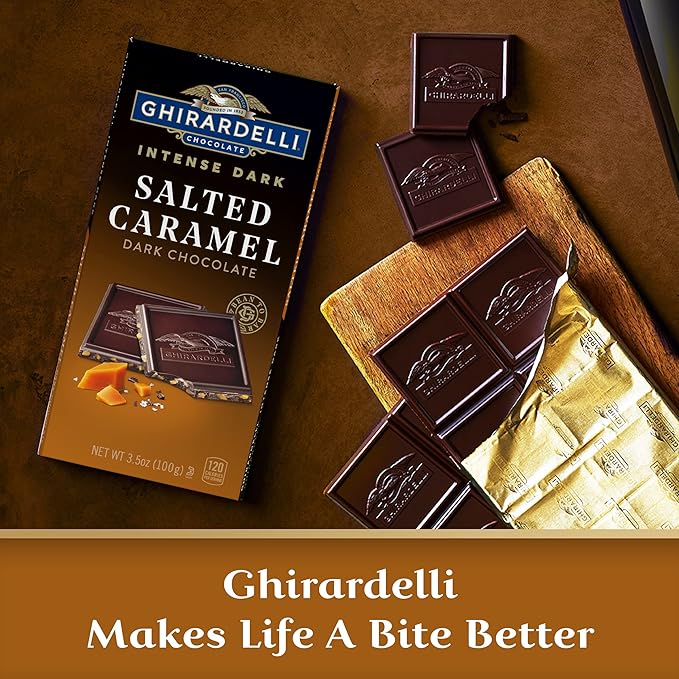 GHIRARDELLI Salted Caramel Intense Dark Bar 3.5 Oz Bar (Pack of 12)
