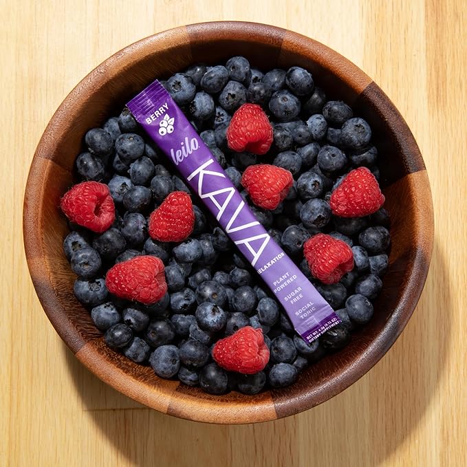 Leilo | Calming Kava Drink Mix | Berry 10 Stick Packs (Plant-Based Relaxation Powder Non-Alcoholic Sugar-Free Herbal Supplement)
