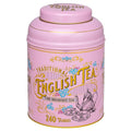 New English Teas Vintage Victorian Tea Tin in Pink with 240 English Breakfast Teabags