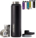 The Tea Spot Steepware Tea Tumbler and Thermos 22oz Tea Bottle with tea infuser for loose leaf tea or iced coffee Sleek Double Wall Tumbler &amp Insulated Travel Bottle - Black