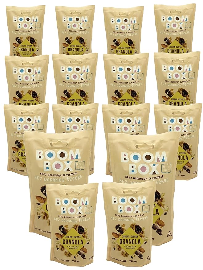 BOOM BOX High Protein Chocolate Oat Granola - 300g Energizing and Indulgent Breakfast (60G Mueseli-choco)