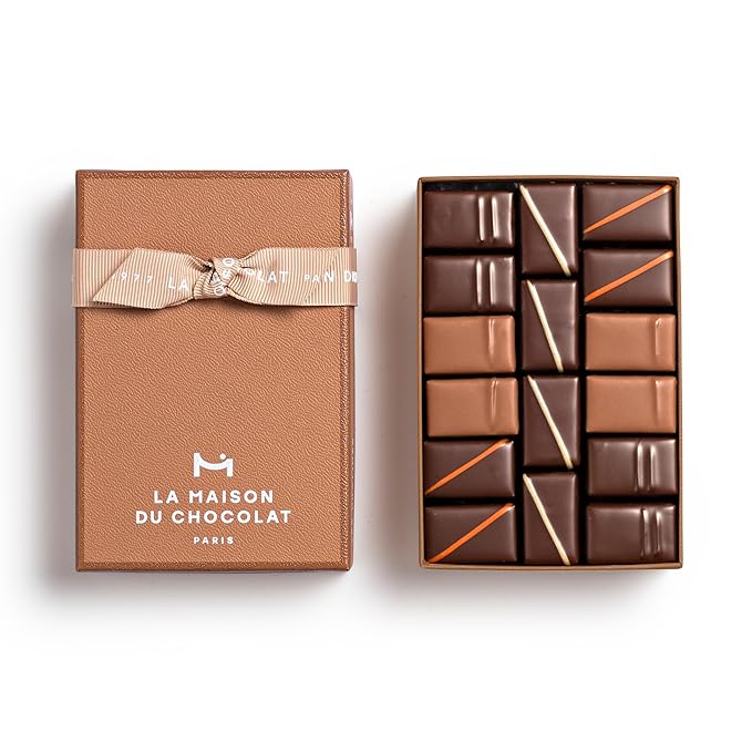 LA MAISON DU CHOCOLAT Pralines Gift Box Gourmet Milk and Dark French Chocolate Gift Box (16 Pieces)