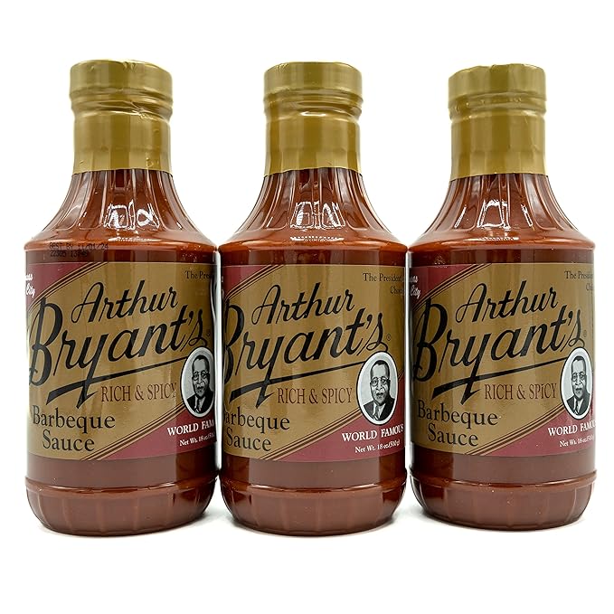 Arthur Bryants BBQ Sauce (Rich &amp Spicy) — BBQ Sauce Natural Spicy Flavor — Zesty &amp Bold Barbecue Flavor — Best BBQ Sauce for BBQ Lovers (18 Oz Pack of 3)