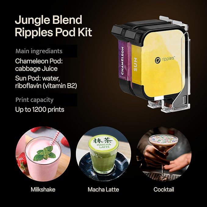 Ripples Pods - Natural Extracts for Ripple Maker Machine | Plant-Based No Artificial Colors No Preservatives (Jungle Blend Pod)