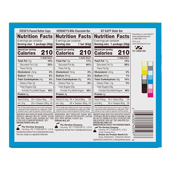 HERSHEY'S KIT KAT and REESE'S Assorted Milk Chocolate Candy Variety Box 27.3 oz (18 Count)