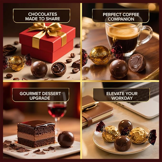 Tuscanini Fine Italian Dark Chocolate Truffles Roma 5.4oz (2 Pack) | Gourmet Italian | Dairy Free | Premium Gift | Perfect for Holidays &amp Celebrations