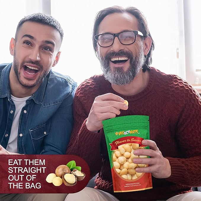 Raw Deluxe Macadamia Nuts - 2 lbs - Shelled &amp Unsalted Premium Quality Kosher Raw Macadamia Nut Snack Pack By We Got Nuts - Natural Gourmet Fresh Macadamia Nuts Bulk - Packed In A Resealable Pouch
