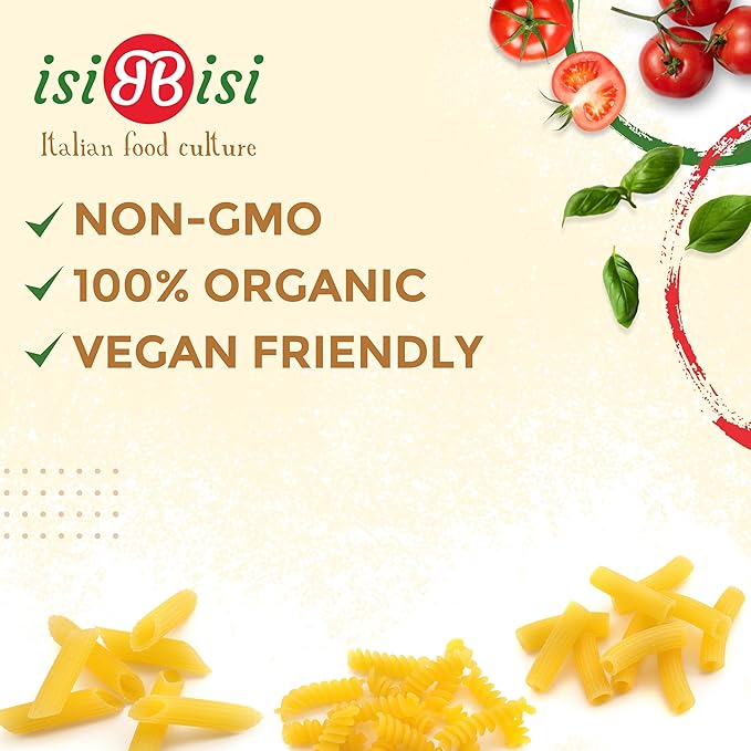 isiBisi Gluten-Free Pasta Sampler 6-Pack - Penne Rigatoni Spirali Noodles - Non GMO Vegan Made in Italy