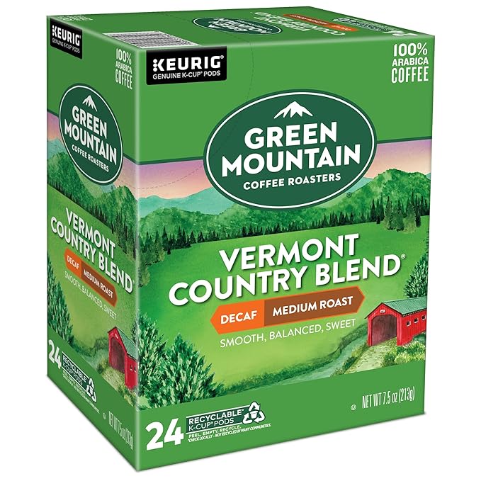 Green Mountain Coffee Roasters Vermont Country Blend Decaf Keurig Single-Serve K-Cup Pods Medium Roast Coffee 96 Count
