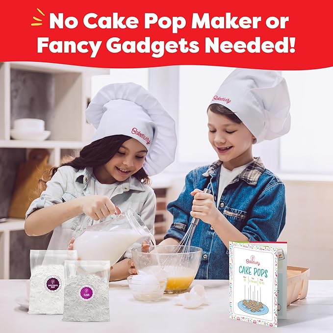 Baketivity DIY Cake Pop Baking Kit for Kids - Premeasured Ingredients Decorating Supplies