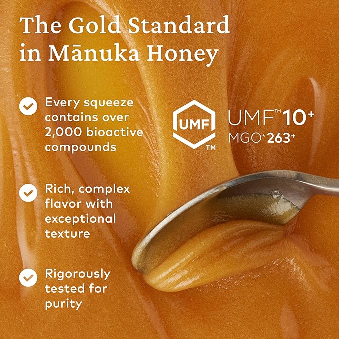 Comvita Manuka Honey UMF 5+ (MGO 83+) - Raw Manuka Honey New Zealand Pure Unpasteurized Honey Superfood for Immune Health Use in Tea Wild Monofloral Non-GMO - Squeeze Bottle 12.5 oz (355g)