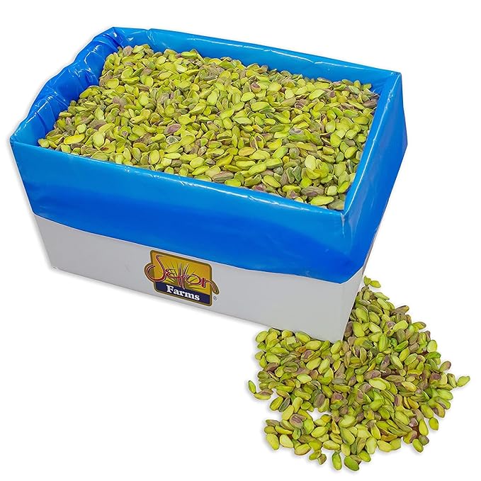 Setton Farms Premium California Raw Pistachio Halves Bulk Pistachio Split Kernels Bulk Raw Pistachio Pieces 4lb Bulk Case Chopped Pistachios for Baking and Cooking (Perfect for making Dubai Chocol