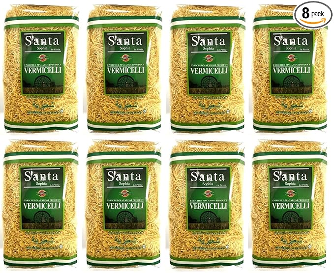 SantaSophia Vermicelli Pasta byBesler Traditional Durum Wheat 16 Oz Pack of 8