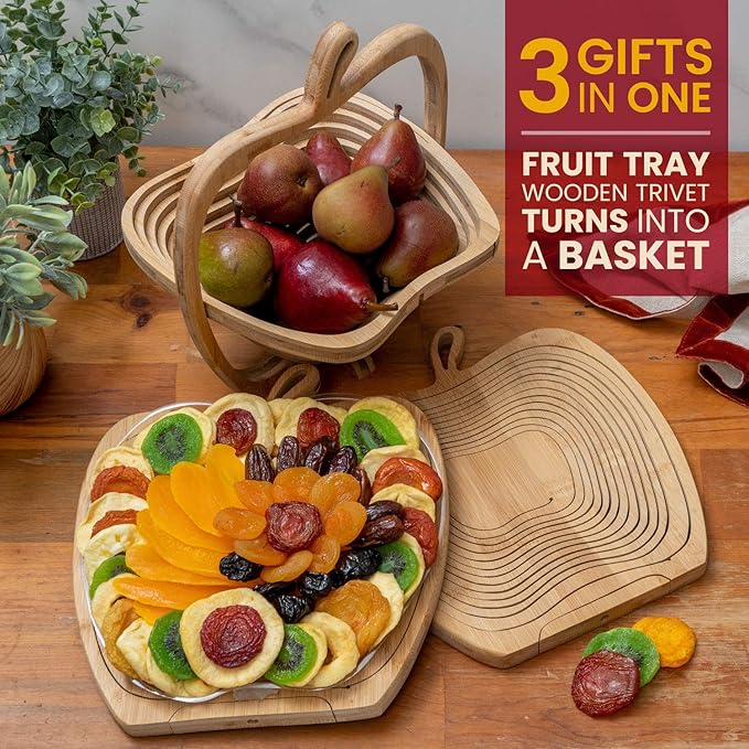 Dried Fruit Gift Basket - Healthy Gourmet Snack Box - Holiday Food Tray - Variety Snacks - Easter Birthday Sympathy Mom Dad Corporate Tray - Bonnie &amp Pop