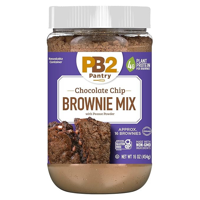 PB2 Pantry Bundle of Chocolate Chip Brownie Double Chocolate Chip Cookie &amp Chocolate Chip Cookie Mix | Certified Vegan Gluten-Free Non-GMO 4g Plant Protein per Serving 16oz Jars [Pack Of 3]