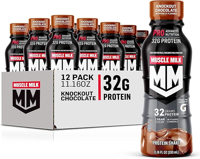 Muscle Milk Pro Series Protein Powder SupplementKnockout Chocolate2 Pound &amp Pro Advanced Nutrition Protein Shake Knockout Chocolate 11.16 Fl Oz (Pack of 12)