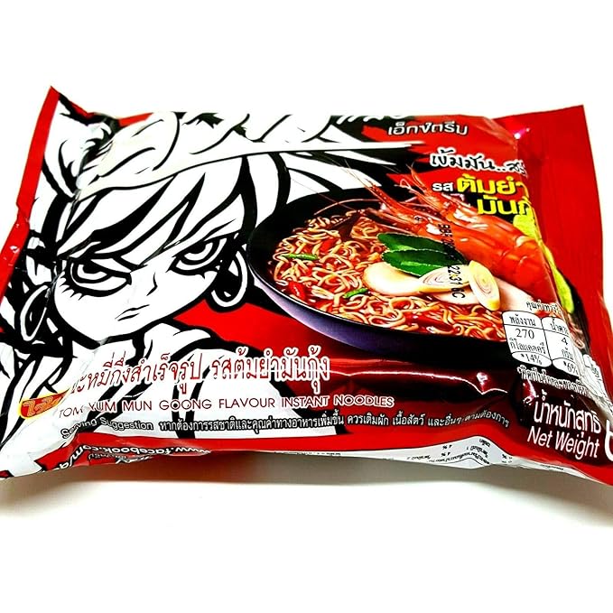 (60g. x 5 Packs) Tom Yum Mun Goong Flavour Quick Cooking Thai Instant Noodles Soup Fest Spicy Food