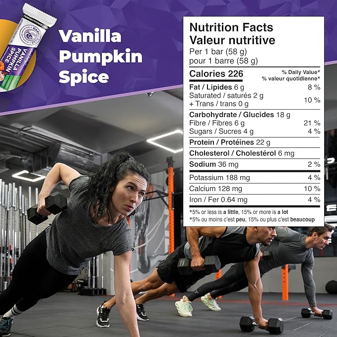 Daryl's Bars Vanilla Pumpkin Spice On the Go Whey Protein Bars Gluten Free Protein Snack Meal Replacement Pack of 2