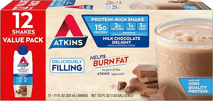 Atkins Endulge Caramel Nut Chew Bar Dessert Favorite 1g Sugar &amp Milk Chocolate Delight Protein Shake 15g Protein Low Glycemic 2g Net Carb 1g Sugar Keto Friendly 12 Count