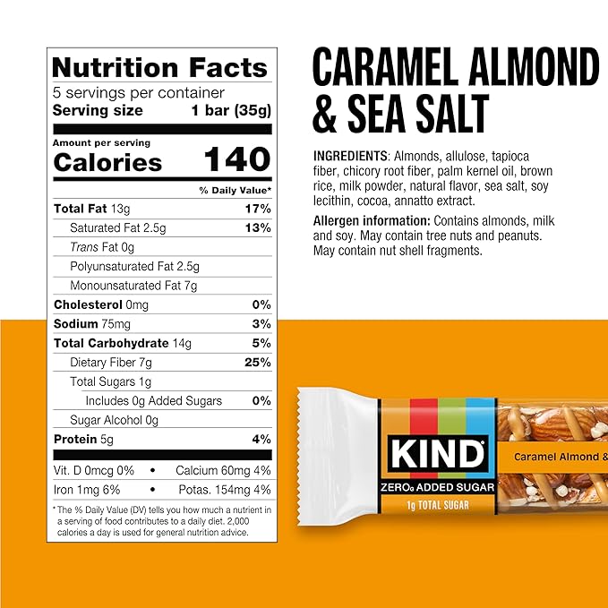 KIND ZERO Added Sugar Bars Variety Pack Dark Chocolate Nuts &amp Sea Salt Caramel Almond &amp Sea Salt Peanut Butter Dark Chocolate Keto Friendly Snacks Gluten Free 5g Protein 15 Count