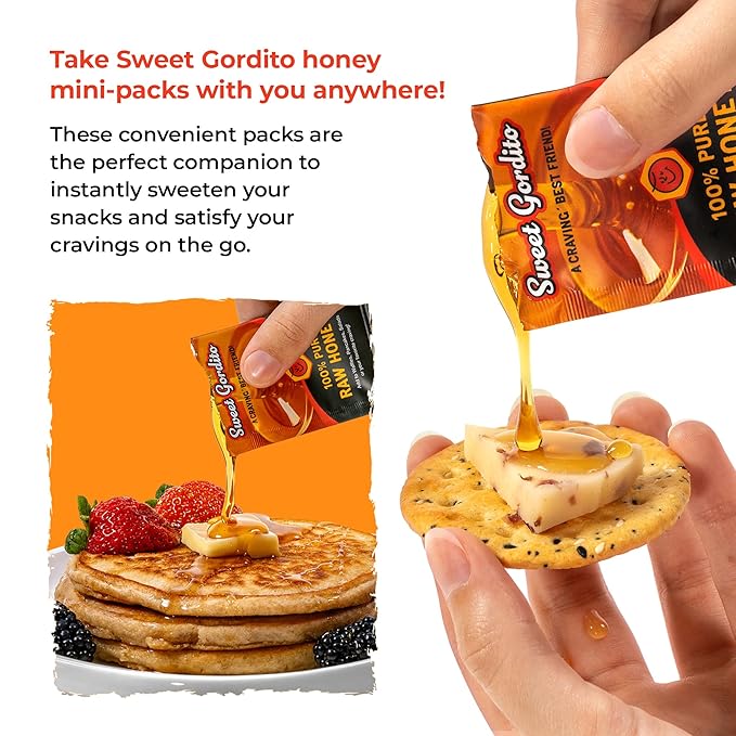 Sweet Gordito - (500 pack) 100% Pure Raw Honey - Ideal for office Individual Coffee add Non Refrigerated for Coffee &amp Tea Natural Sweetener Packets from US