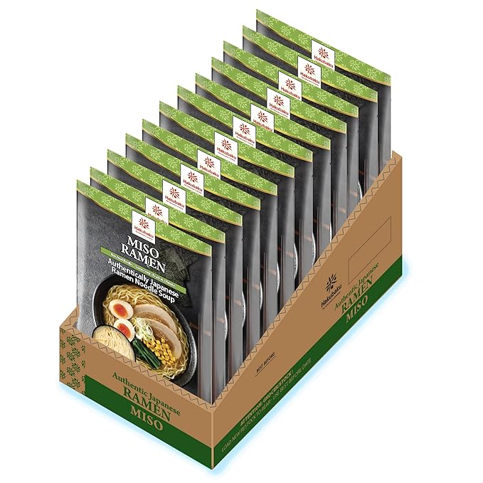 Hakubaku Authentic Japanese Ramen Noodles (Miso 12 PACK)