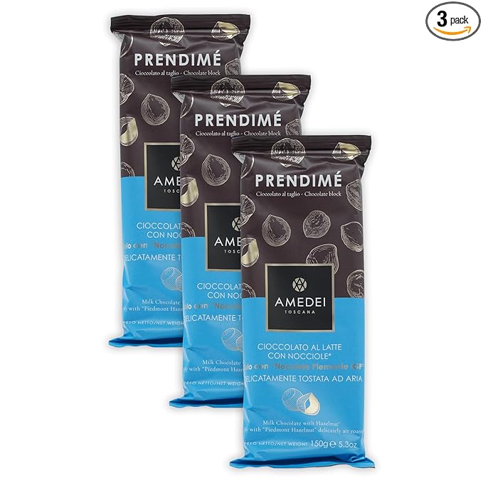 Amedei Prendimé Milk Chocolate w/Hazelnuts 150g - 3 Pack