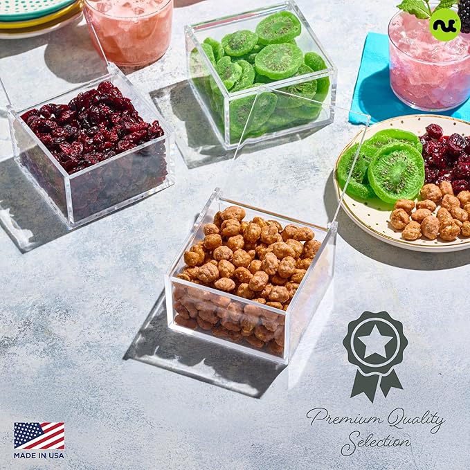 NUT CRAVINGS - Easter Dried Fruits &amp Mixed Nuts Acrylic Tower Gift Basket with Ribbon (3 Tier Assortment) Ramadan Gifts Food Arrangement Healthy Snack Care Package Kosher