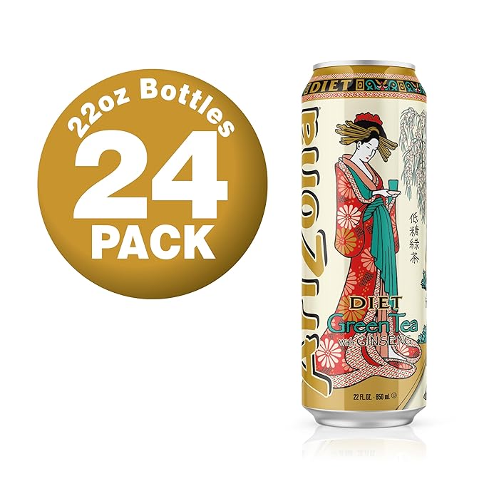 AriZona Diet Green Tea with Ginseng and Honey - Big Can 22 Fl Oz (Pack of 24)