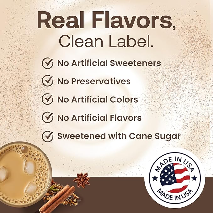 Dr. Smoothie Café Essentials Spiced Chai – No Artificial Colors Flavors or Sweeteners – Shelf Stable – 116mg of Caffeine per Serving – Great for Hot Iced &amp Frozen Frappes (3.5 lb Bag 26 Servi