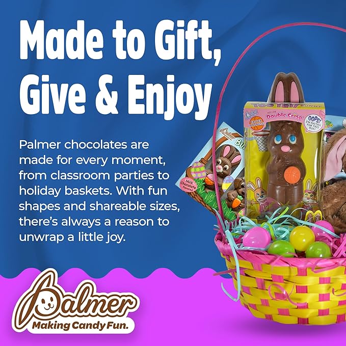 Palmer Easter Bunny's Chocolate Candy Milk Chocolate Flavored Assortments Making Candy Fun Since 1948 (2.5 Pound Hoppy Bunnies Mix)