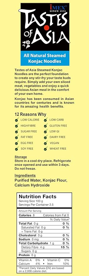 Tastes Of Asia Angel Hair Konjac Pasta Vegan 8.8 Ounces (Pack Of 6)