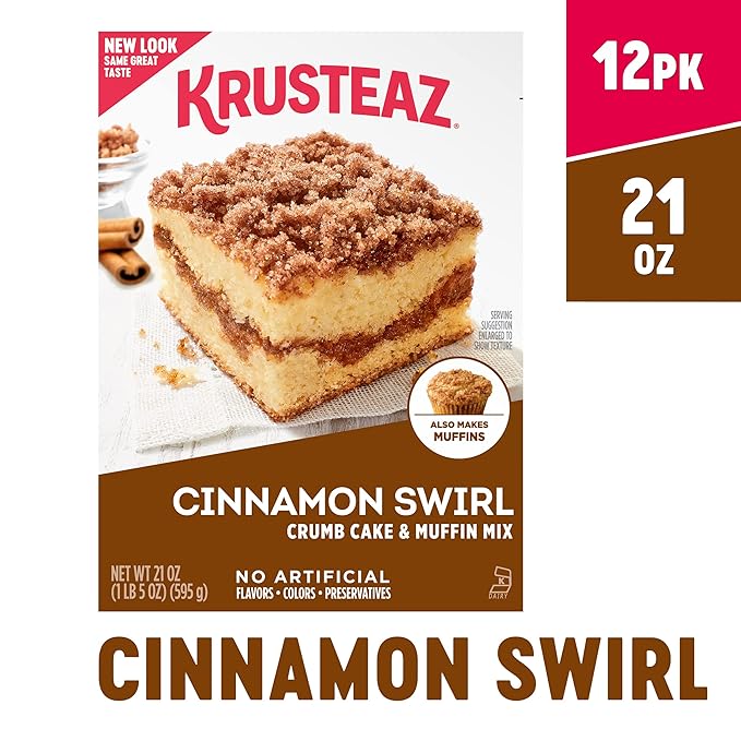 Krusteaz Cinnamon Swirl Crumb Cake &amp Muffin Mix 12 Count (Pack of 1)