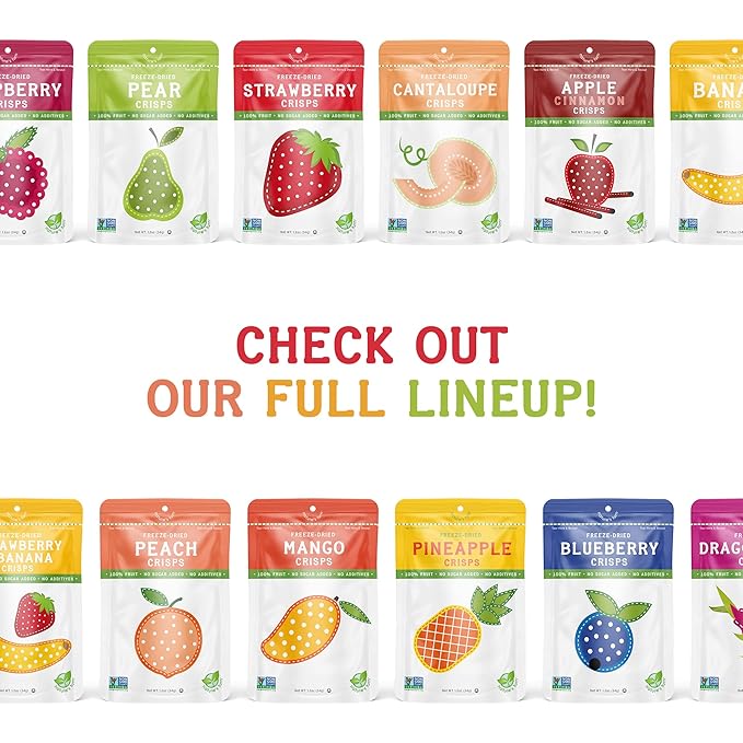 Nature’s Turn Freeze-Dried Fruit Crisps –Healthy Gluten-FreeCrispy &amp DeliciousPlant-Based Snack Ideal for Cereal Smoothies School Lunches &amp On-the-Go Superfruit Variety Bags of 8(1.2 o