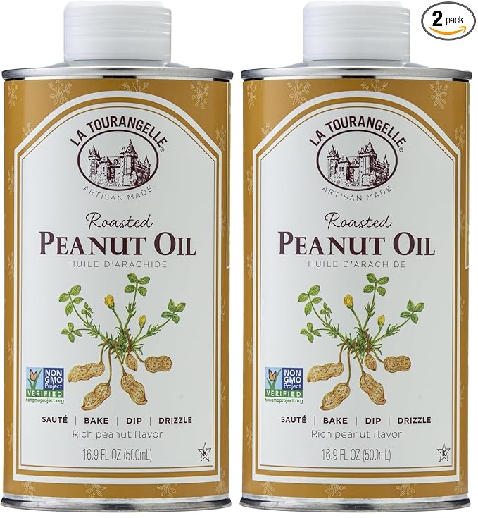 La TourangelleRoasted Peanut OilSlow Roasted Expeller-Pressed for Rich FlavorPerfect for Cooking &amp BakingMed-High HeatUnrefinedSmall Batch Production in USA16.9 Fl Oz(Pack of 2)