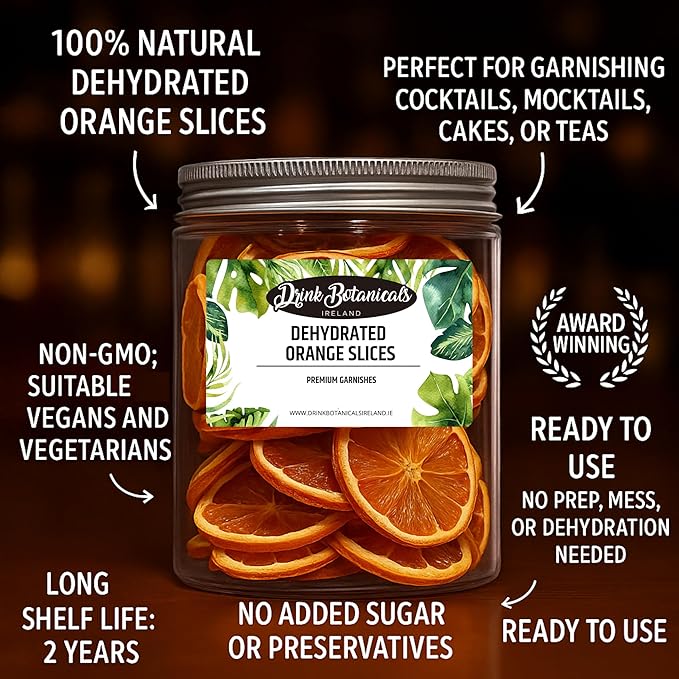 Dried Orange Slices (150G) &amp Dried Lime Slices (140G) Bundle Pack 100% Natural No Added Sugars | Cocktails Wreath Making Tea Cakes Garnish Decoration