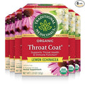 Traditional Medicinals Tea Organic Throat Coat Lemon Echinacea Supports Throat Health &amp Immune Function 96 Tea Bags (6 Pack)