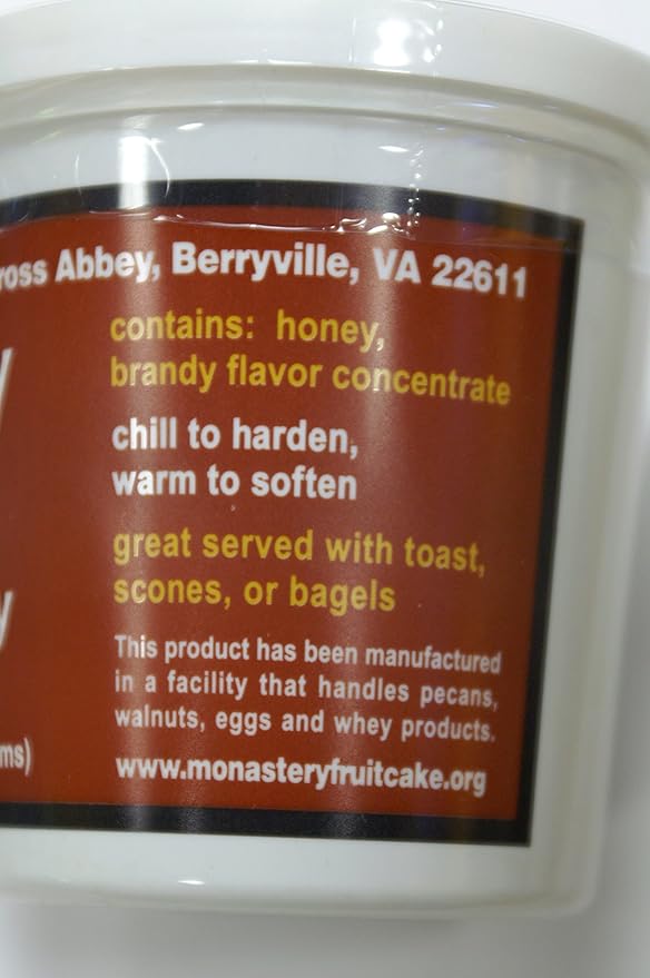 Monastery Brandy Creamed Honey - Pure Raw Whipped Virginia Honey with Brandy (2 Pack - 10oz per container)