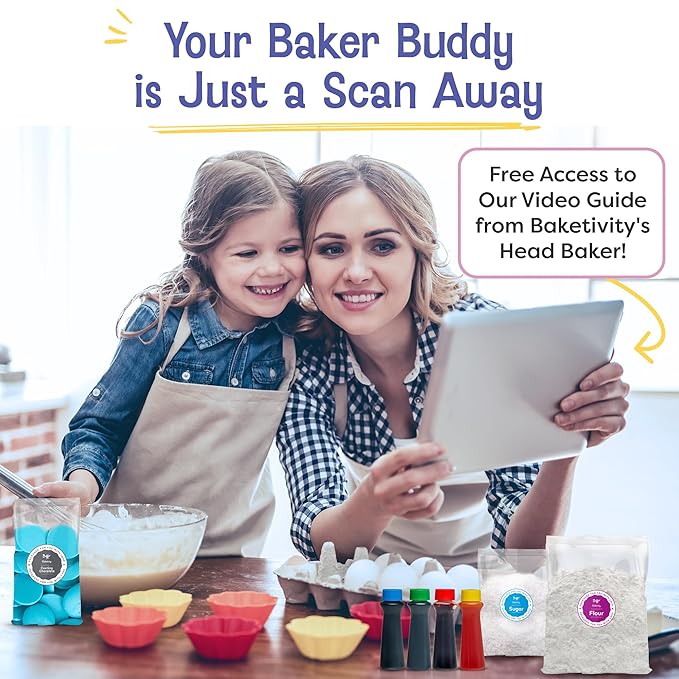 Baketivity x Duff Goldman Monster Cupcakes Kit - Cooking Set with Premeasured Ingredients Decorating Supplies STEM Activities - Perfect for Girls and Boys
