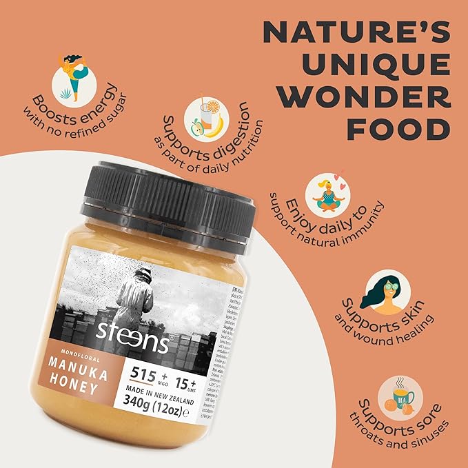 STEENS NZ Beekeeper 15Plus Manuka Honey 340 GR