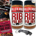 Killer Hogs Rib Rub Premium BBQ Barbecue Spice Seasoning 2 pk (22.68 oz) + Guide &amp Bottle Opener (4 Items)!