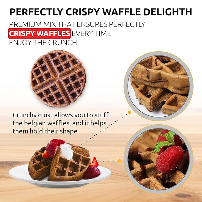 OldSoul Professional Belgian Waffle Mix | GLUTEN FREE | 30 Lbs | Crispy | Chocolate Flavour | 168 Waffles (30 Lbs Gluten Free)
