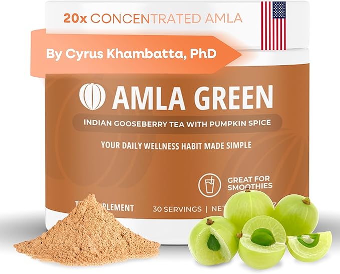 Amla Powder Superfood Supplement with Pumpkin Spice 20x Ultra Concentrated Amla Made with Cinnamon Ginger Nutmeg Cloves Allspice Cardamom Indian Gooseberries Pumpkin Spice 30 Servings