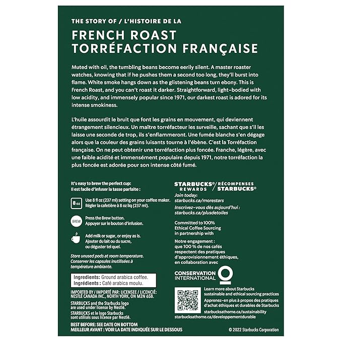 Starbucks French Roast Dark Roast Coffee Single Serve Keurig K-Cup Pods 24 Capsules