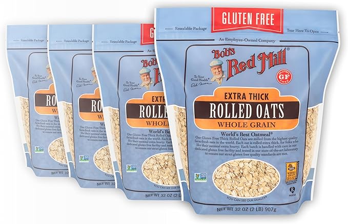 Bob's Red Mill Gluten Free Extra Thick Rolled Oats 32-ounce (Pack of 4)